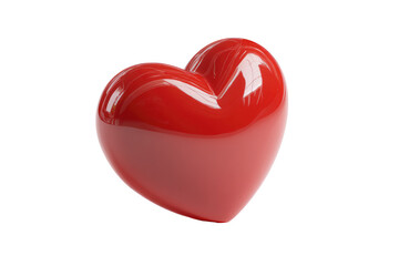 A glossy, vibrant red heart shape