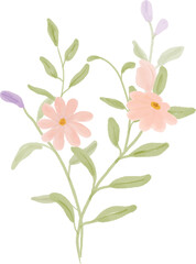 watercolor pink bouquet, card invtiation design, or wedding concept