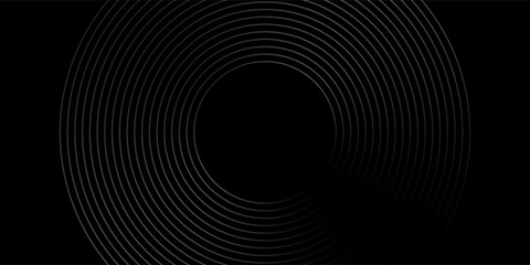 Abstract black glowing geometric lines on gray background. Modern shiny blue circle lines pattern. Futuristic technology concept. Suit for cover  poster