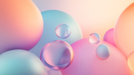 Pastel Spheres: A Dreamlike Abstract Composition