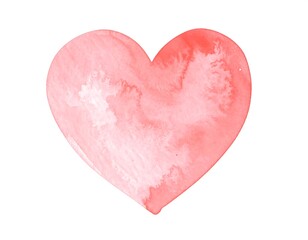 Soft, coral-toned watercolor heart