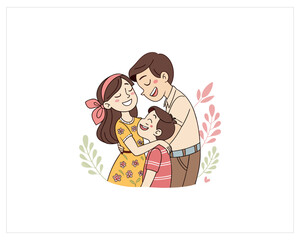 Happy Family Vector Free SVG Download