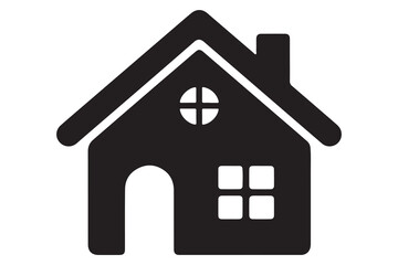 Home silhouette house icon simple black outline vector illustration for real estate design
