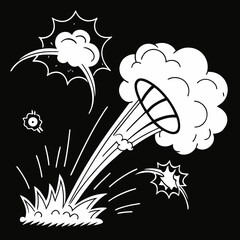 vector illustration of an abstract tree with clouds