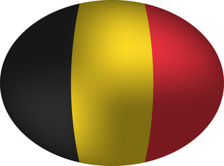 Fototapeta premium Belgium Flag Badge - 3D Oval Sphere Icon