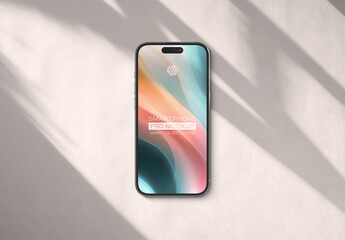 Modern Mobile Phone Mockup With Editable Soft Shadows