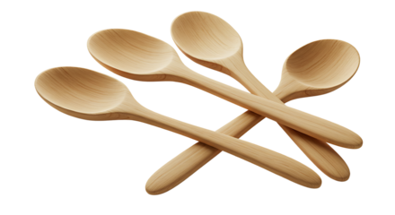 A collection of natural wooden spoons, meticulously arranged and ready for culinary tasks, embodying the essence of traditional kitchen craftsmanship and wholesome home cooking