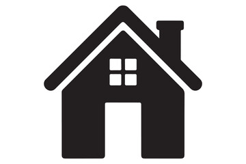 Home silhouette house icon simple black outline vector illustration for real estate design

