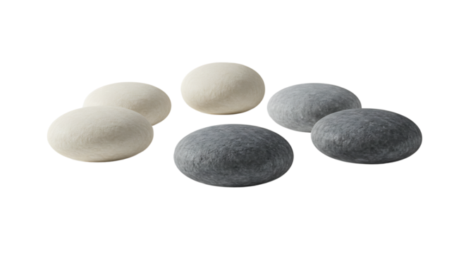 A Group of Smooth, Oval-Shaped Decorative Stones, Providing Natural Design and Texture Options