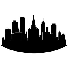 Naklejka premium City skyline Silhouette png