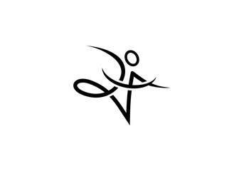 vector logo illustration of dancing people