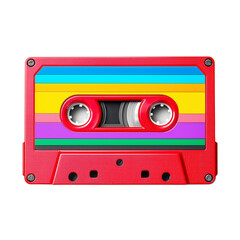 Colorful retro audio cassette