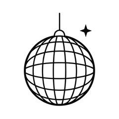 Glittering disco ball illustration with reflective mirror surfaces