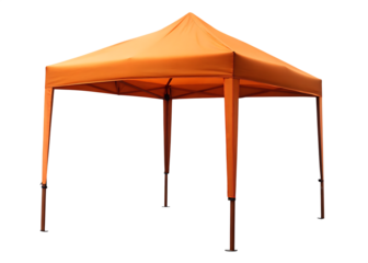 Orange canopy tent isolated on a transparent background