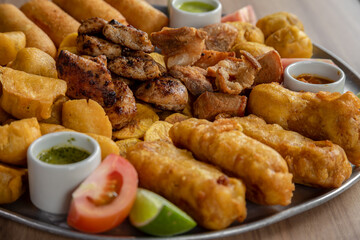 Colombian appetizer platter