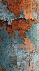 Texture of Aged Wall: Capturing the passage of time through weathered paint on a textured surface, where rust and faded hues tell a story of endurance and aesthetic charm.