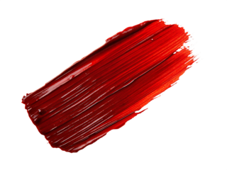 Scarlet paint stroke isolated on a transparent background