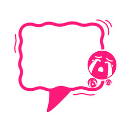 pink speech box frame and cry icon