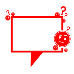 red speech box frame and question icon