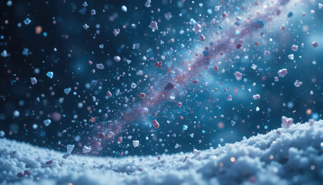 8k galaxy sprinkles frozen in mid-air.