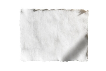 Obraz premium Blank, off-white rectangular sheet of paper with uneven edges, casting a shadow