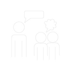 Minimal Line Icon of Team Brainstorming and Idea Discussion