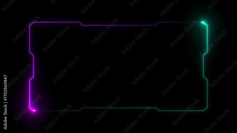Poster abstract loop futuristic background. sci fi technology hud ui frame blue glowing technology sci fi f