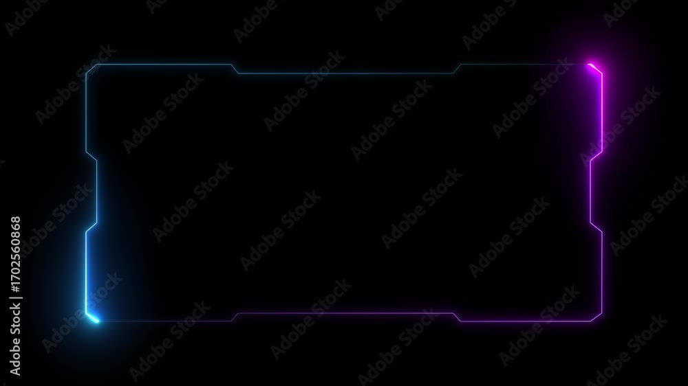Poster abstract loop futuristic background. sci fi technology hud ui frame blue glowing technology sci fi f
