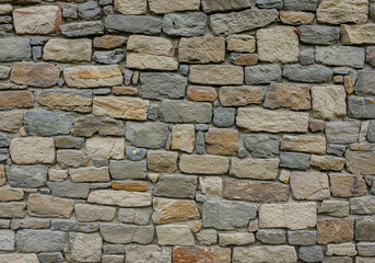 Fototapeta premium Textured rustic stone wall background offers natural beauty and durable architectural appeal for any project.