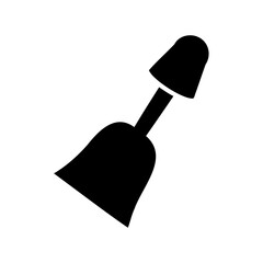 Stylized black silhouette of a gardening trowel, agricultural tool illustration, simple icon