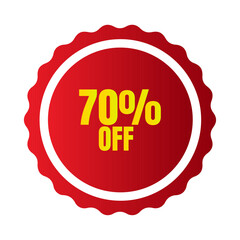 Bold 70% Off Badge Promotional Discount, Limited-Time Offer, Special Sale, EW.ai, Bargain, Price Cut, Savings Announcement