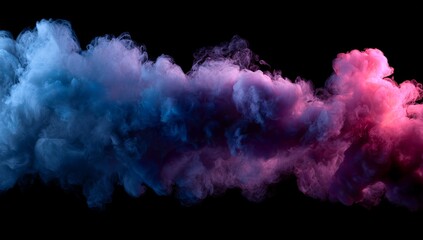 Fototapeta premium Colorful Smoke Clouds on Black Background