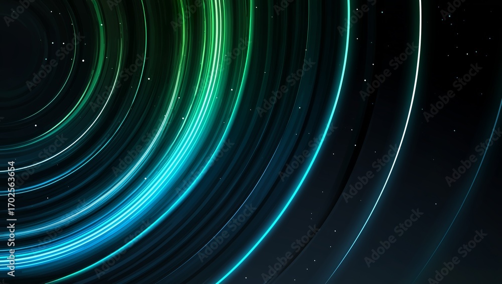 Poster abstract circular light patterns with dark background