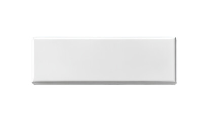 Rectangular, blank, white object.  Smooth, glossy surface.  Simple, minimalist design.  Top view.  Possible use as a panel, cover, or plate