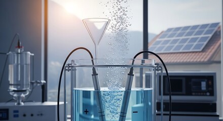 Scientific Experiment in a Lab with Solar Panel.