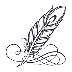 Feather with swirl vector illustration