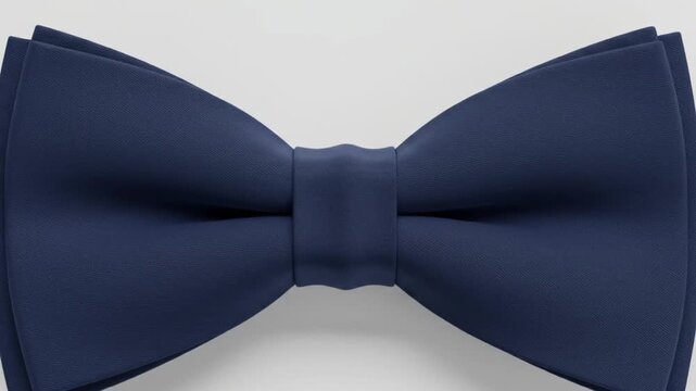 Elegant Navy Blue Bow Tie on a Clean White Background