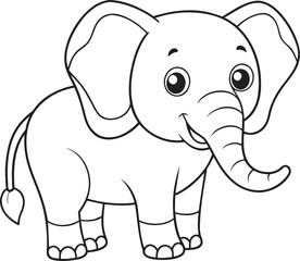 Fototapeta premium This design features an iconic elephant illustration, emphasizing strength, wisdom, and grace. The elephant is depicted with detail, focusing on its trunk, tusks, and large ears, reflecting a powerful