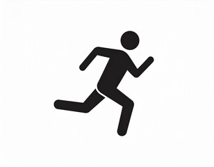 Minimal black silhouette of an athlete running. Ideal for fitness, sports events, and exercise design projects.