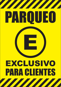 Rotulo para imprimir parqueo exclusivo para clientes