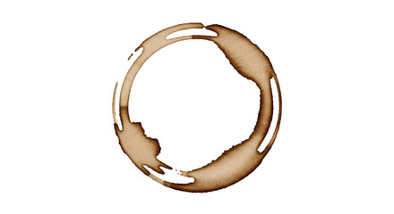 Coffee cup stain ring mark isolated on transparent background