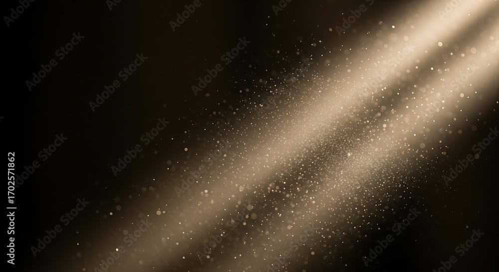 Poster a mesmerizing display of light rays piercing through a dark expanse, illuminating countless particle