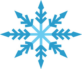 Simple Blue Snowflake Illustration for Winter Holiday Season and Christmas Design