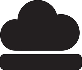 Silhouette cloud storage icon vector isolated design for data, backup, online, and graphic use