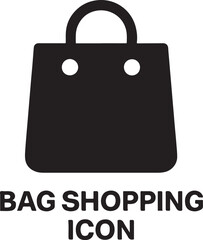 Silhouette shopping bag icon vector isolated design for retail, purchase, store, and graphic use