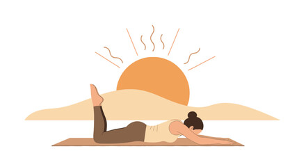 Sunrise Yoga Pose Depicting Exercise Routine For Inner Calm And Well-being