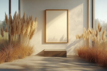 white frame at living room