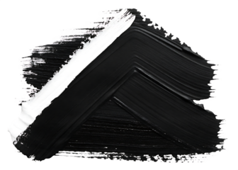 White paint stroke isolated on a transparent background