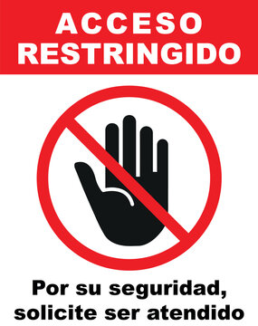 Cartel para imprimir acceso restringido seguridad