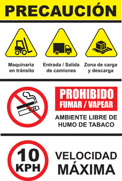  Rotulo para imprimir precauci&oacute;n zona de maquinaria velocidad restringida